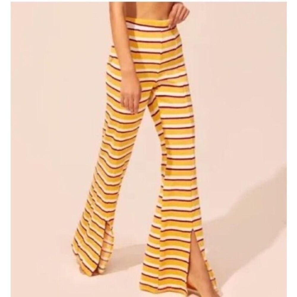 Solid and Striped XS Tweety Terry Cloth Trousers Wide Cotton Stretchy Yellow NWT